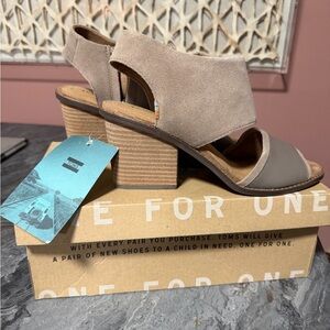 Toms Tan Wedge Sandals
